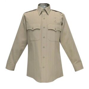 NWT Flying Cross Poly/Rayon LS Police Shirt Mens 15.5-36/37 Silver Grey 45W6651